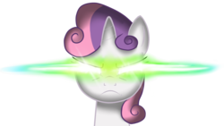 Size: 1920x1080 | Tagged: safe, artist:dotoriii, sweetie belle, pony, unicorn, g4, female, filly, foal, glowing eyes, simple background, solo, transparent background