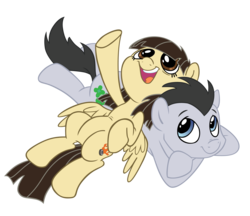 Size: 4624x4000 | Tagged: safe, artist:mrbarthalamul, artist:sibsy, lucky clover, wild fire, earth pony, pegasus, pony, g4, cute, female, luckyfire, male, shipping, sibsy, simple background, stallion, straight, transparent background, vector