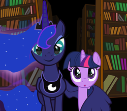 Size: 964x847 | Tagged: safe, artist:dexhelix, princess luna, twilight sparkle, alicorn, pony, unicorn, g4, female, lesbian, mare, ship:twiluna, shipping, unicorn twilight, winghug