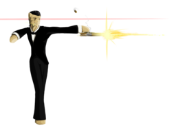 Size: 1000x757 | Tagged: safe, artist:the-lt, filthy rich, g4, clothes, gun, james bond, parody, simple background, suit, transparent background