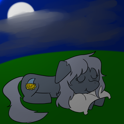 Size: 1000x1000 | Tagged: safe, artist:rapidstrike, oc, oc only, oc:sleepyhead, pony, moon, pillow, sleeping, solo