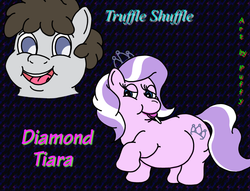 Size: 900x688 | Tagged: safe, artist:puffydearlysmith, diamond tiara, truffle shuffle, earth pony, pony, g4, chubby diamond, colt, fat, male