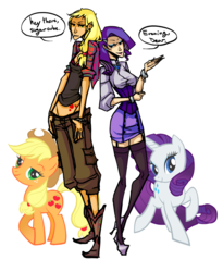 Size: 1685x2053 | Tagged: safe, artist:jokerful, applejack, rarity, human, g4, humanized