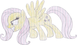 Size: 2483x1450 | Tagged: safe, artist:iloveportalz0r, fluttershy, g4, lined paper, traditional art