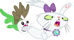 Size: 2696x1475 | Tagged: safe, artist:videogamesizzle, angel bunny, gummy, opalescence, owlowiscious, g4, alien take, allpet, simple background, transparent background, vector