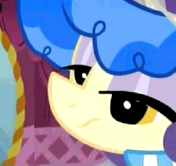 Size: 391x369 | Tagged: safe, screencap, sapphire shores, earth pony, pony, g4, animated, female, reaction image, sparkly eyes