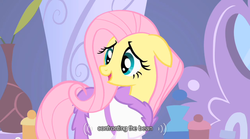 Size: 640x355 | Tagged: safe, screencap, fluttershy, g4, green isn't your color, my little pony: friendship is magic, youtube caption