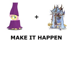 Size: 1008x800 | Tagged: safe, fluttershy, g4, all caps, exdeath, exploitable meme, final fantasy, final fantasy v, fluttertree, made it happen, make it happen, meme, meta