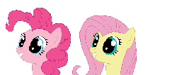 Size: 465x200 | Tagged: safe, artist:tomdantherock, fluttershy, pinkie pie, g4, animated, dancing, female, simple background, transparent background