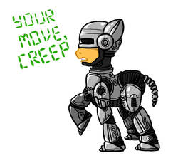 Size: 600x550 | Tagged: safe, artist:crypticannelid, ponified, robocop