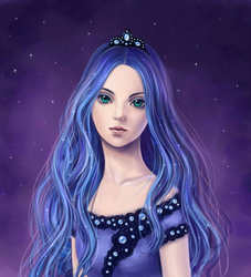 Size: 700x770 | Tagged: safe, artist:aluvian-art, princess luna, human, g4, bust, female, humanized, looking at you, solo