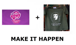 Size: 1008x600 | Tagged: safe, g4, all caps, che guevara, exploitable meme, make it happen, meme, meta, my little pony logo