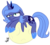 Size: 411x374 | Tagged: safe, artist:universal-tiger, princess luna, pony, female, filly, moon, simple background, solo, tangible heavenly object, unamused, woona