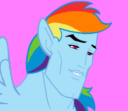 Size: 778x672 | Tagged: safe, rainbow dash, g4, handsome, handsome face