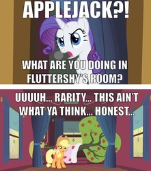 Size: 500x565 | Tagged: safe, applejack, bloomberg, rarity, g4, comic, fluttertree, tree