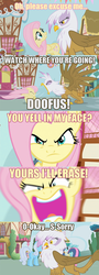 Size: 500x1388 | Tagged: safe, edit, edited screencap, screencap, fluttershy, gilda, griffon, g4, griffon the brush off, putting your hoof down, alternate scenario, angry, assertive, assertive fluttershy, badass, comic, flutterbadass, flutterrage, karma, revenge, rhyme, scared, you're going to love me