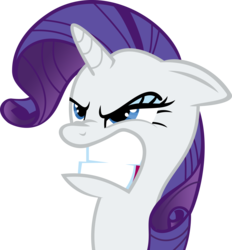 Size: 9293x10000 | Tagged: safe, artist:teiptr, rarity, pony, g4, absurd resolution, angry, bust, ears back, frown, glare, gritted teeth, portrait, simple background, solo, transparent background, vector