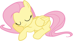 Size: 10000x5692 | Tagged: safe, artist:teiptr, fluttershy, pony, g4, absurd resolution, cute, eyes closed, female, moe, prone, simple background, sleeping, smiling, solo, transparent background, vector