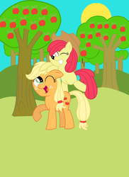 Size: 2000x2746 | Tagged: safe, artist:huskkies, apple bloom, applejack, g4, high res