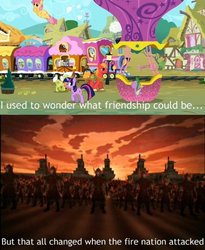 Size: 500x611 | Tagged: safe, big macintosh, spike, twilight sparkle, earth pony, pony, g4, avatar the last airbender, crossover, fire nation, male, meme, stallion, theme song