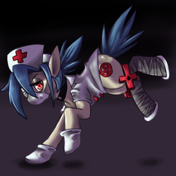 Size: 500x500 | Tagged: safe, artist:maximos, pony, gradient background, ponified, skullgirls, solo, valentine (skullgirls)