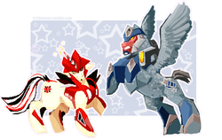 Size: 639x404 | Tagged: dead source, safe, artist:cyanimous, breakdown, knock out, ponified, transformers, transformers prime