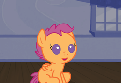 Size: 650x450 | Tagged: safe, artist:hoofstuck, scootaloo, pony, g4, baby, baby pony, baby scootaloo, filly, foal