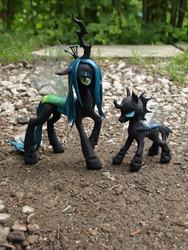 Size: 720x960 | Tagged: safe, artist:ailish, queen chrysalis, changeling, changeling queen, g4, craft, customized toy, female, figurine, irl, photo, sculpture, toy