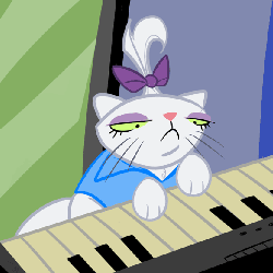 Size: 585x585 | Tagged: safe, artist:ttturboman, opalescence, ask prince blueblood, g4, animated, female, keyboard, keyboard cat, musical instrument