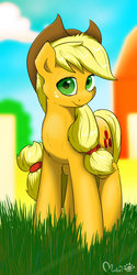 Size: 600x1200 | Tagged: safe, artist:munkari, applejack, earth pony, pony, g4, female, solo