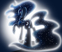 Size: 900x764 | Tagged: safe, artist:lalindaaa, nightmare moon, pony, g4, backlighting, female, solo