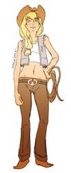 Size: 339x822 | Tagged: artist needed, source needed, safe, applejack, human, g4, humanized