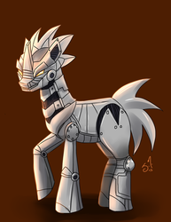 Size: 900x1165 | Tagged: safe, artist:starshinebeast, godzilla (series), kiryu (godzilla series), mech, mechagodzilla, ponified