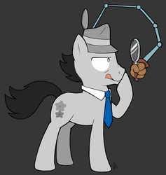 Size: 753x795 | Tagged: safe, artist:stephastated, earth pony, pony, gray background, inspector gadget, male, ponified, simple background, solo