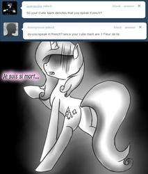 Size: 1280x1500 | Tagged: safe, fleur-de-lis, pony, unicorn, ask lady fleur, g4, butt, female, french, mare, plot