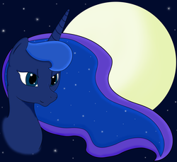 Size: 6844x6269 | Tagged: safe, artist:jhyrachy, princess luna, pony, g4, absurd resolution, bust, colored, female, moon, portrait, solo