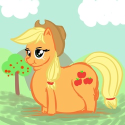 Size: 1600x1600 | Tagged: source needed, safe, artist:metalforever, applejack, g4, applefat, double chin, fat