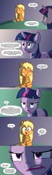 Size: 900x3000 | Tagged: safe, artist:hotdiggedydemon, applejack, twilight sparkle, pony, ask jappleack, g4, comic, jappleack