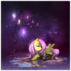 Size: 800x800 | Tagged: safe, artist:mikomi-sama, fluttershy, g4, rain