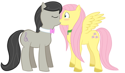 Size: 1445x848 | Tagged: safe, artist:kohtiko, fluttershy, octavia melody, earth pony, pegasus, pony, g4, duo, eyes closed, female, fluttertavia, kiss on the lips, kissing, lesbian, mare, shipping, simple background, spread wings, unshorn fetlocks, white background, wingboner, wings