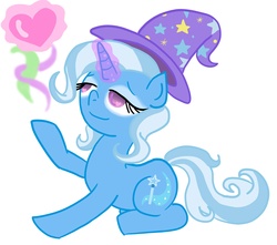 Size: 3400x3000 | Tagged: safe, artist:dustyranger, trixie, g4, heart, high res, smiling
