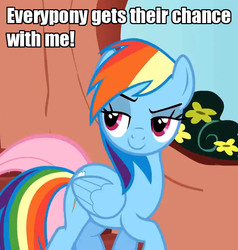 Size: 672x705 | Tagged: safe, edit, edited screencap, screencap, rainbow dash, pegasus, pony, g4, bedroom eyes, caption, female, image macro, mare, meme, random, solo, text