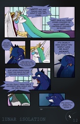 Size: 1275x1950 | Tagged: safe, artist:dracojayproduct, princess celestia, princess luna, comic:lunar isolation, g4, comic, feels