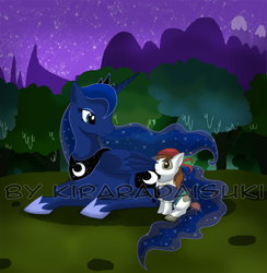 Size: 600x615 | Tagged: safe, artist:kiraradaisuki, pipsqueak, princess luna, g4, obtrusive watermark, watermark