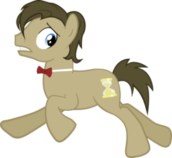 Size: 2367x2191 | Tagged: safe, artist:marker, doctor whooves, time turner, earth pony, pony, g4, bowtie, doctor who, eleventh doctor, high res, male, running, side view, simple background, solo, stallion, the doctor, transparent background, vector