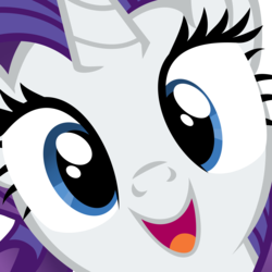 Size: 5000x5000 | Tagged: dead source, safe, artist:drpancakees, rarity, pony, unicorn, g4, absurd resolution, close-up, cute, face, female, happy, hi anon, looking at you, mare, meme, open mouth, raribetes, smiling, solo