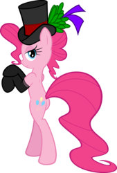 Size: 6000x8883 | Tagged: safe, artist:quasdar, pinkie pie, earth pony, pony, g4, absurd resolution, clothes, female, gloves, hat, mare, simple background, solo, top hat, transparent background