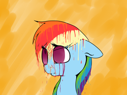 Size: 1400x1050 | Tagged: safe, artist:yashathebasher, rainbow dash, g4, melting