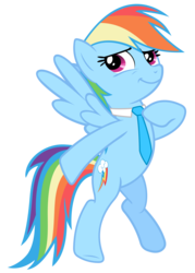 Size: 5000x7000 | Tagged: safe, artist:anxet, rainbow dash, pegasus, pony, g4, absurd resolution, female, mare, necktie, rainbow dash always dresses in style, simple background, solo, transparent background, vector