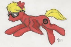 Size: 691x460 | Tagged: safe, dave strider, homestuck, ponified